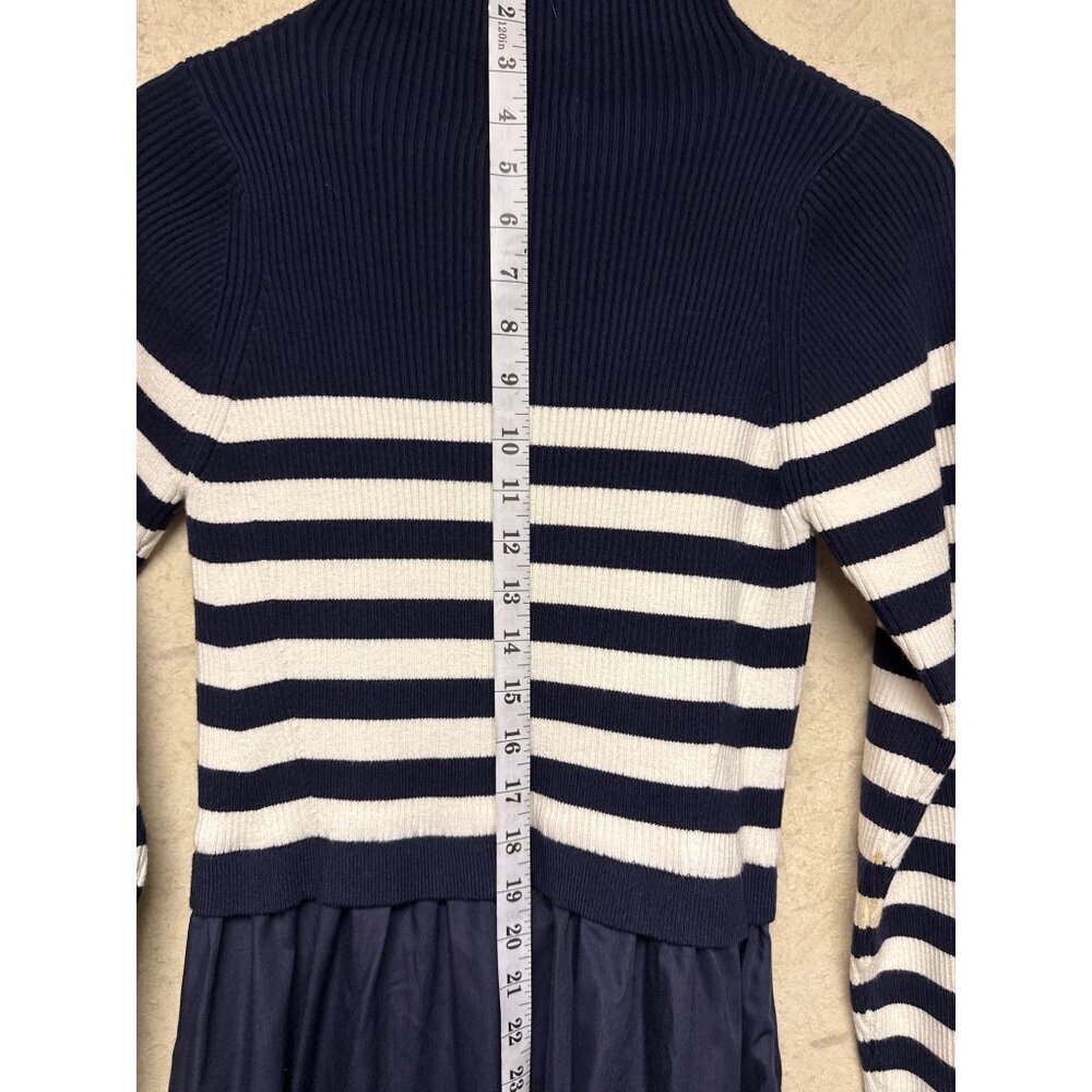 Mila Mae Women's Dress Long Sleeve Midi Navy Blue Sweater Full Skirt Medium NWOT - Picture 8 of 12